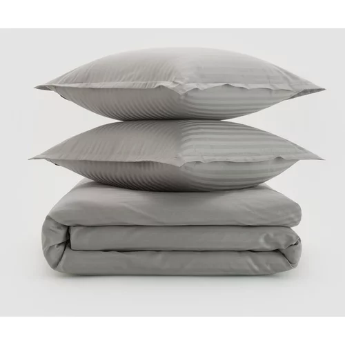 Reserved komplet satenaste posteljnine s črtami iz žakarda - siva