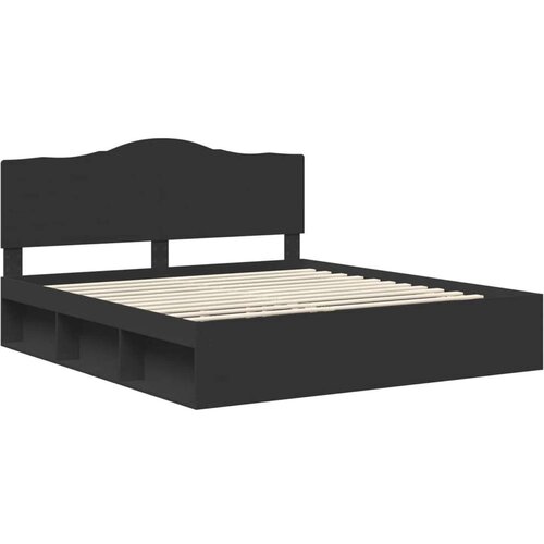  Okvir za krevet Crna 200 x 200 cm Čvrsto borovo drvo Slike