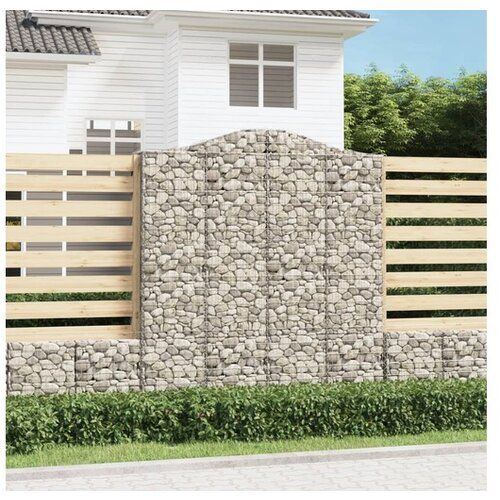 VidaXL Lučne gabionske ko&amp;scaron;are 7 kom 200x50x220/240cm pocinčano željezo Slike