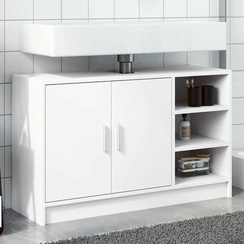 Ormarić za umivaonik bijeli 90 x 29 x 55 cm konstruirano drvo Cijene