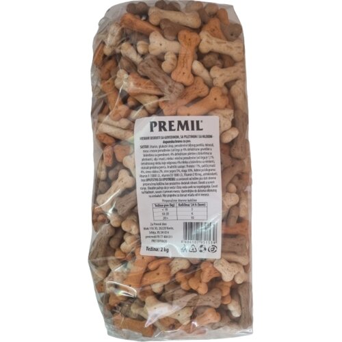 Premil Hrskavi biskvit sa ukusom govedinom, piletinom i mlekom, 2kg Cene