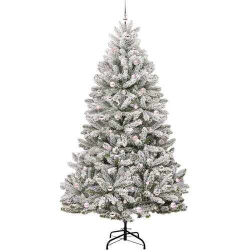 VidaXL Umjetno božićno drvce Zelena i bijela 270 cm PVC i metal Slike