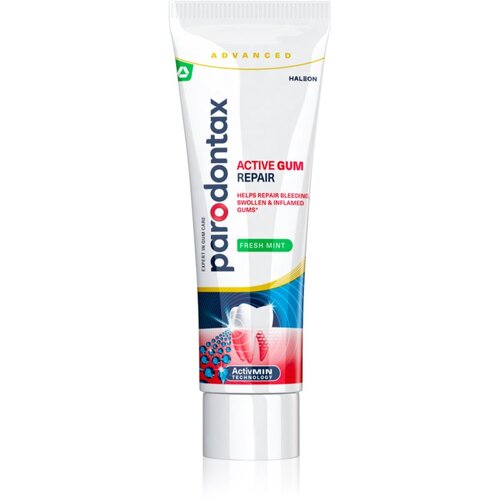 Parodontax Active Gum Repair Fresh Mint pasta za zube za zdrave desni i kompletnu njegu zuba 75 ml Slike