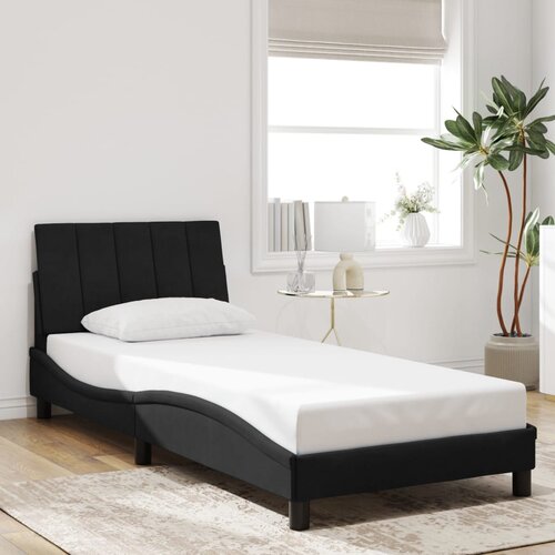 Furnova Posteljni okvir z vzglavjem črn 90x200 cm žamet, (21934250) Slike