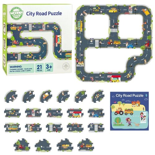 Woopie Green drvene puzzle cesta, 20 dijelova Slike