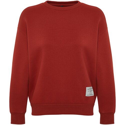 Trendyol Tile Thick, Fleece Inside, Label Detail, Regular/ Regular Knitted Sweatshirt Cene