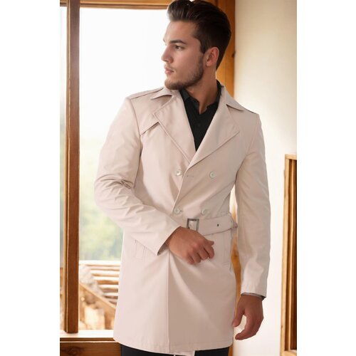 Dewberry PLT8321 MEN&amp;#039;S OVERCOAT-PLAIN BEIGE Slike