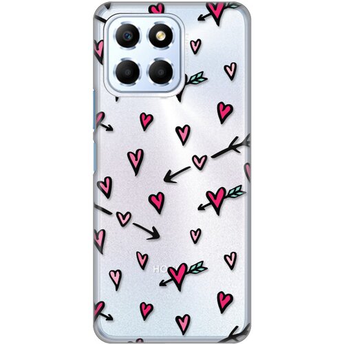 Silikonska maska za Honor X6 Heart Pattern Print Skin providna Slike