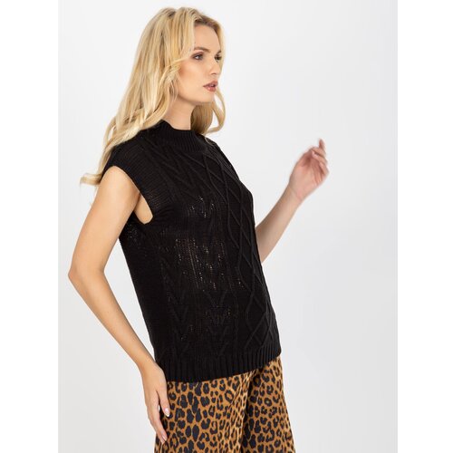 Fashion Hunters Black, knitted vest with braids from SUBLEVEL Slike