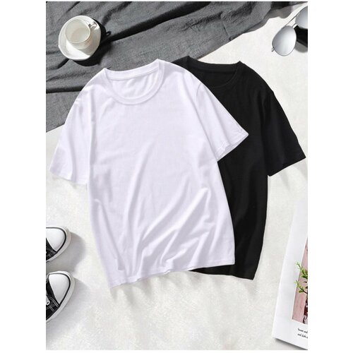 K&H TWENTY-ONE 2-Pack Black and White T-shirt for Men Oversized T-Shirt. Cene