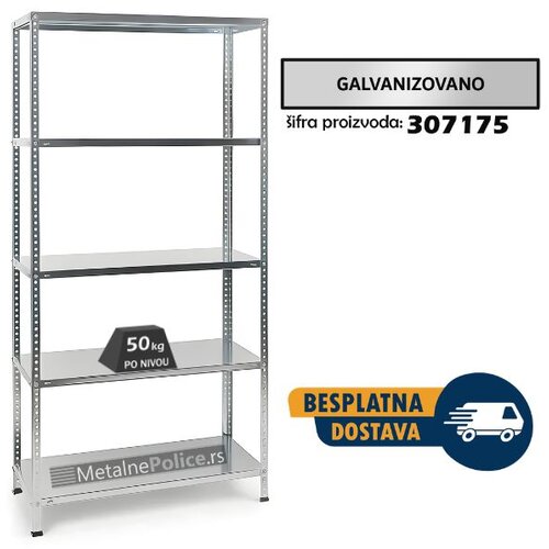  Polica metal-metal 170x75x30cm 5x50kg galva Cene