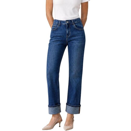 Liu Jo Jeans straight PANTS UF6225 D0360 Modra Slike