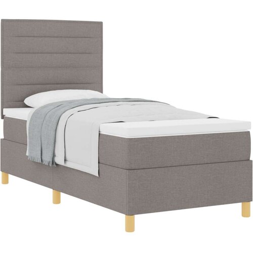  Postelja z vzmetnico z vzglavjem Taupe 80 x 200 cm blago, (5000127735) Cene