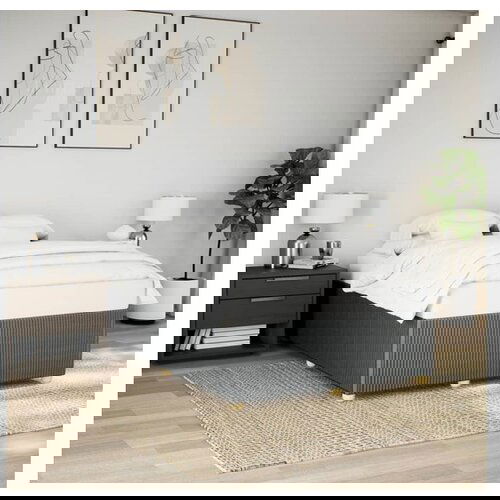VidaXL Okvir za krevet bez madraca tamnosivi 140 x 190 cm od tkanine Slike