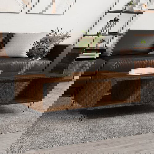 VidaXL Stolić za kavu boja hrasta 104 x 60 x 35 cm konstruirano drvo Slike