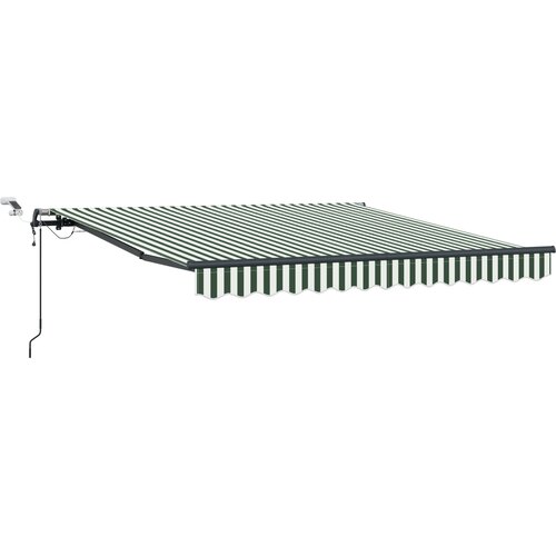 vidaXL Avtomatska retraktibilna tenda z LED zeleno in belo 350x250 cm, (22150245) Cene