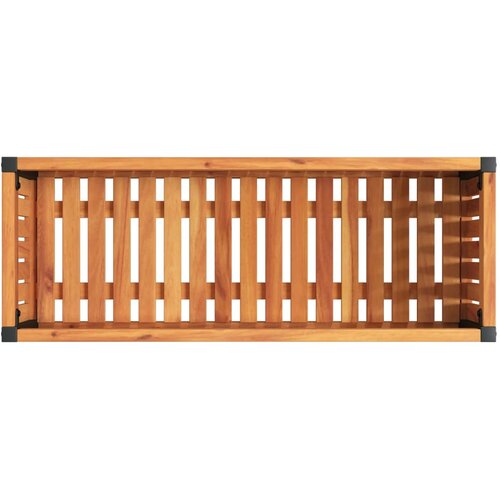  Vrtna sadilica 80 x 30 x 27,5 cm masivno bagremovo drvo i čelik Slike