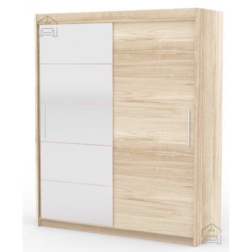 ADRK Furniture Garderobna omara z drsnimi vrati Esti - 180 cm - sonoma Cene