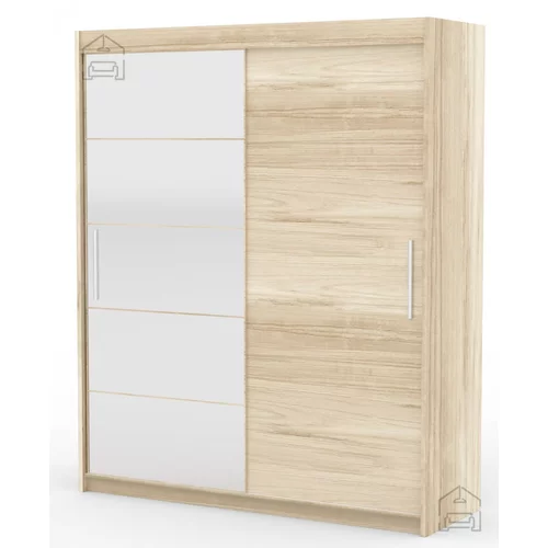 ADRK Furniture Garderobna omara z drsnimi vrati Esti - 180 cm - sonoma