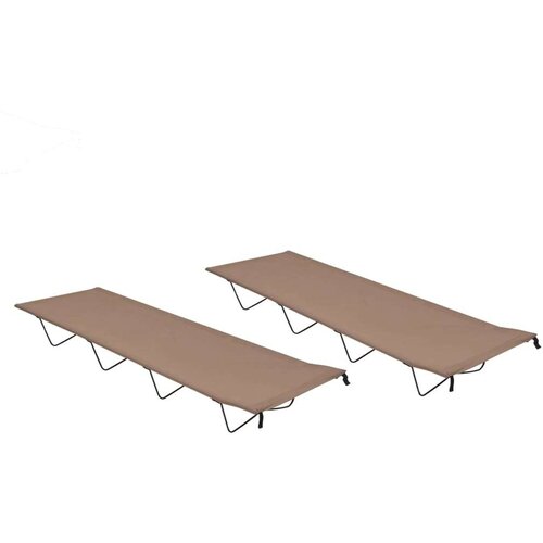 Kreveti za kampiranje 2kom 180x60x19cm tkanina/čelik smeđe-sivi Slike