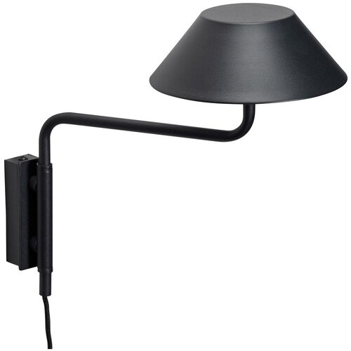 H&amp;uuml;bsch Crna metalna LED zidna lampa s mogućnosti zatamnjivanja s utikačem &amp;oslash; 30 cm Cover &amp;ndash; Slike