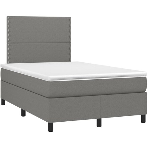  box spring s madracem LED tamnosivi 120 x 200 cm tkanina Slike