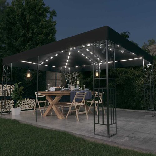  Sjenica s dva krova i LED svjetlosnim trakama 3 x 4 m antracit Cijene