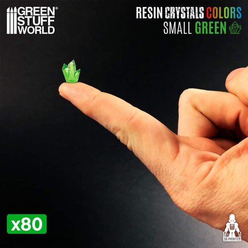 Green Stuff World Green Resin Crystals Small | Zelene smolaste kristale male 6&amp;ndash;10mm (80 kom) Slike