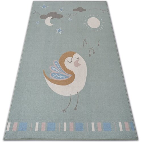 RugsX Preproge Otro&scaron;ka talna obloga LOKO Ptice zelena proti 120x170 cm Zelena Cene