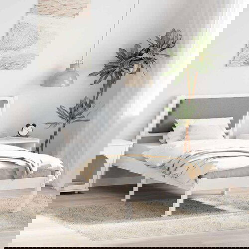 VidaXL Krevetna konstrukcija s uzglavljem Svijetlo siva 90 x 190 cm Slike