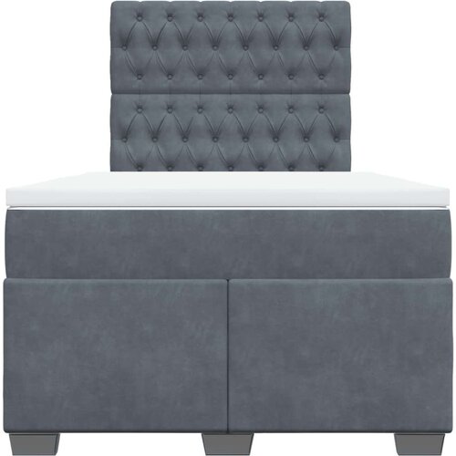 vidaXL Box spring postelja z vzmetnico temno siv 120x190 cm žamet Cene