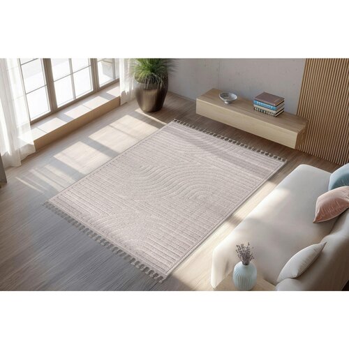 Kayoom RAVNO TKANA PREPROGA 80/150 cm tkano srebrne barve Slike