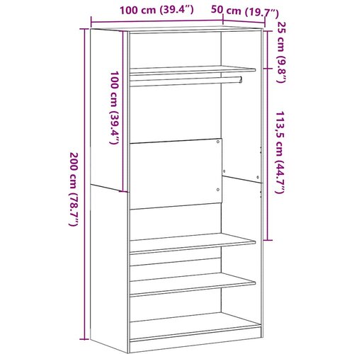  Crni hrast 100 x 50 x 200 cm Konstruirano drvo Slike