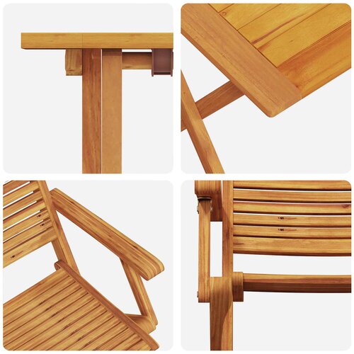  Sklopivi bistro set 3 pcs Smeđa Čvrsto drvo akacije Slike