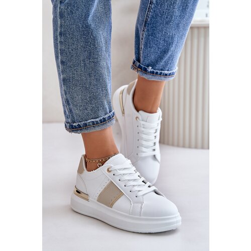 Boto Fashionable Women&amp;#039;s Sneakers On Platform Made Of Eco Leather Beige Slike