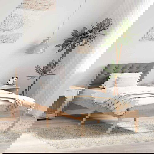 VidaXL Okvir kreveta Smeđa i taupe 80 x 200 cm Masivna borovina Slike