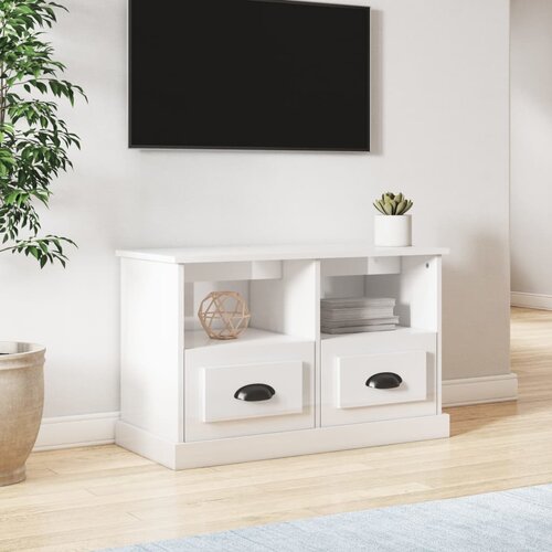 vidaXL TV omarica visok sijaj bela 80x35x50 cm inženirski les Cene