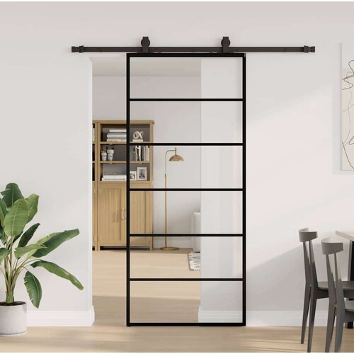  Klizna vrata s priborom crna 90 x 205 cm od ESG stakla Cijene