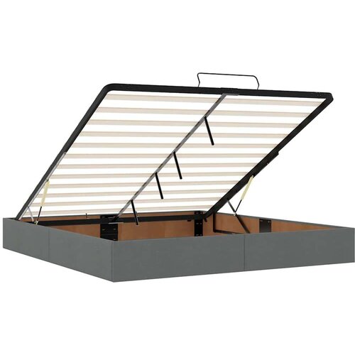 VidaXL Otomanski krevet s madracem tamnosivi 160x200cm od tkanine Slike