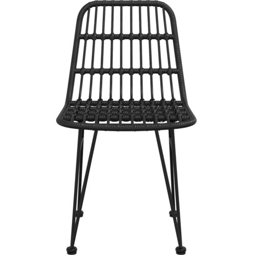  Vrtne stolice 2 kom crne 48 x 62 x 84 cm od PE ratana Slike