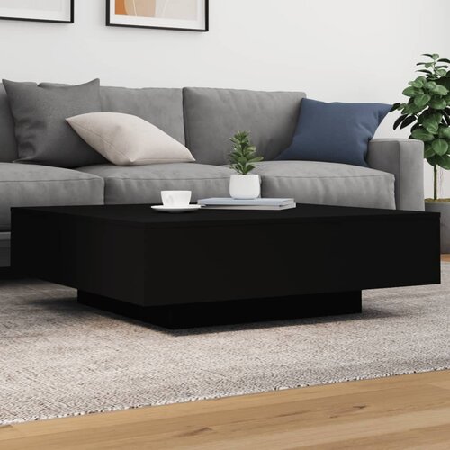 VidaXL Klubska mizica z LED lučmi črna 100x100x31 cm Slike