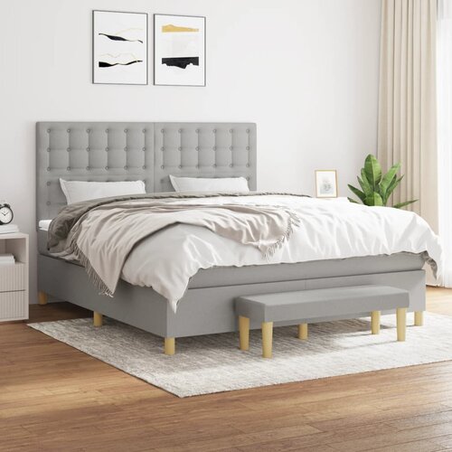  box spring s madracem svjetlosiva 160x200 cm tkanina Cijene