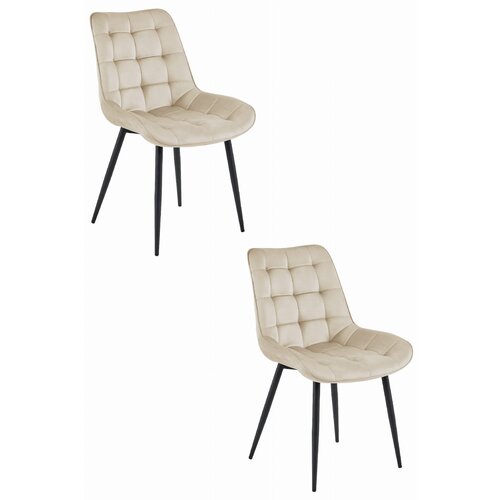 Brandless Stol BERA - bež žamet/črne noge x 2, (22055118) Cene