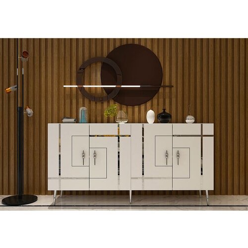 Hanah home Line KB150 - White, Silver WhiteSilver Console Cene