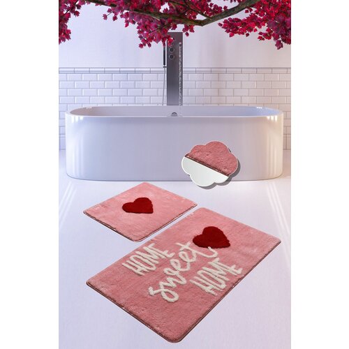 home sweet - pink pink acrylic bathmat set (2 pieces) Slike