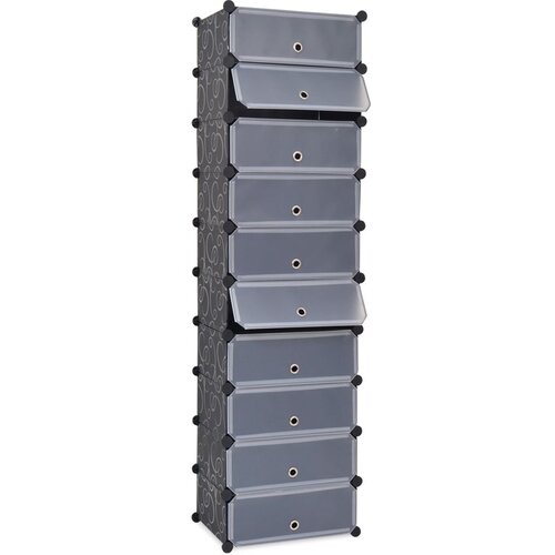 VidaXL Organizator za čevlje z 10 predelki črne barve Slike