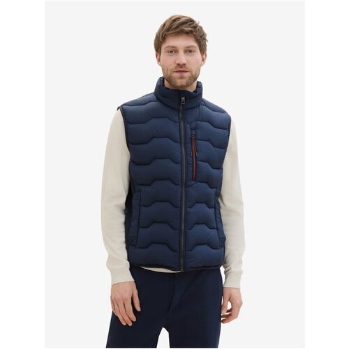 Tom Tailor dark blue men's quilted vest - Men's Slike