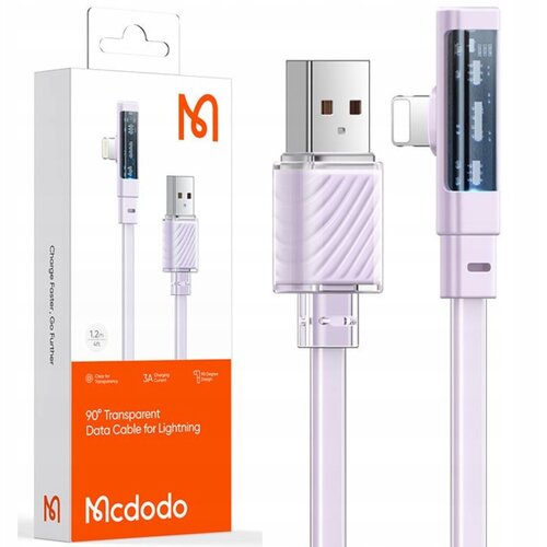 McDodo KOTNI USB STRELA PLO&Scaron;ČATI KABEL 36W ZA IPHONE 13 14 VIJOLIČNA 2M, (21748099) Cene