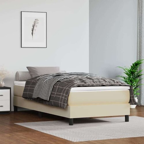 vidaXL Posteljni okvir krem 100x200 cm umetno usnje Cene