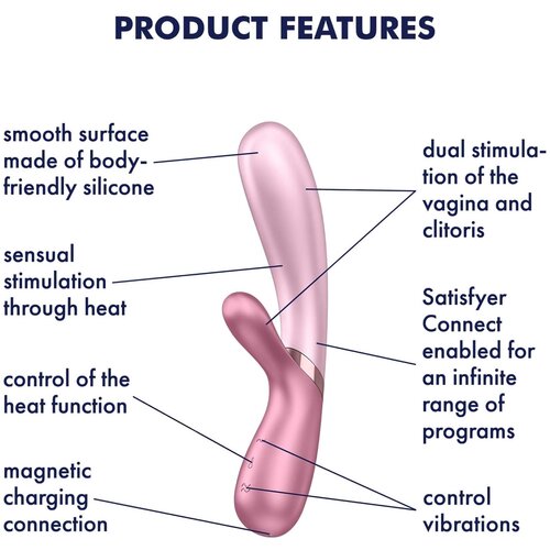 Satisfyer Hot Lover - pametni ogrevani vibrator za polnjenje (roza) Slike